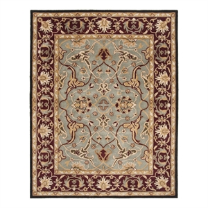 Safavieh Heritage 8'-3&quot x 11'-0&quot Wool Hand Tufted Rug in Light Blue / Red