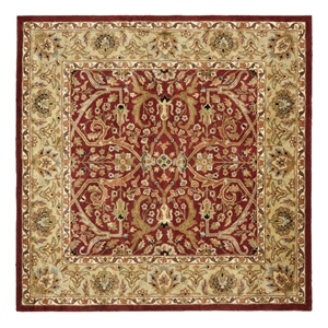 Safavieh Heritage 8'-0&quot x 8'-0&quot Wool Hand Tufted Rug in Red / Gold