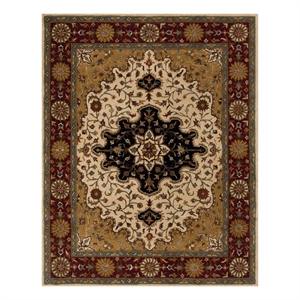 Safavieh Heritage 9'-6&quot x 13'-6&quot Wool Hand Tufted Rug in Ivory / Red
