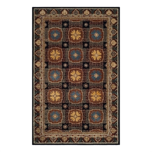 Safavieh Heritage 4'-0&quot x 6'-0&quot Wool Hand Tufted Rug in Navy / Orange