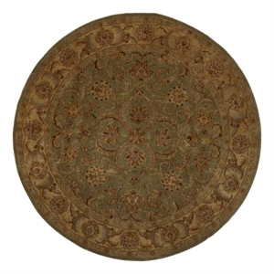Safavieh Heritage 8'-0&quot x 8'-0&quot Wool Hand Tufted Rug in Green / Gold