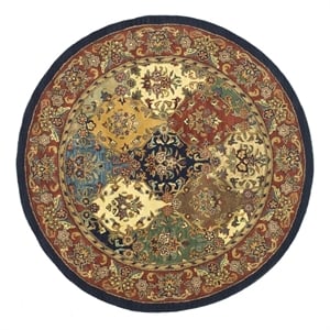 Safavieh Heritage 8'-0&quot x 8'-0&quotWool andCottonHandTuftedRuginMulti-Color/Burgundy