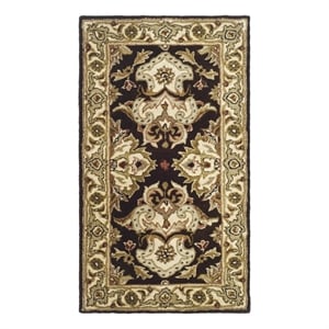 Safavieh Heritage 2'-0&quot x 3'-0&quot Wool Hand Tufted Rug in Espresso / Ivory