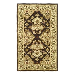 Safavieh Heritage 3'-0&quot x 5'-0&quot Wool Hand Tufted Rug in Espresso / Ivory
