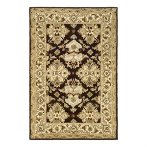 Safavieh Heritage 4'-0&quot x 6'-0&quot Wool Hand Tufted Rug in Espresso / Ivory