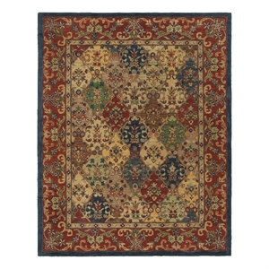 Safavieh Heritage8'-0&quot x 10'-0&quotWool and Cotton Hand Tufted Rug in Beige/Burgundy