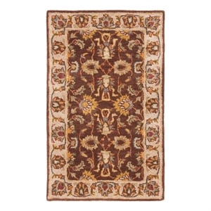 Safavieh Heritage 3'-0&quot x 5'-0&quot Wool and Cotton Hand Tufted Rug in Brown / Ivory