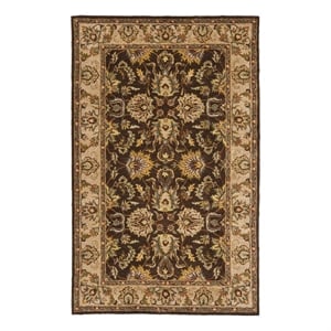 Safavieh Heritage 4'-0&quot x 6'-0&quot Wool and Cotton Hand Tufted Rug in Brown / Ivory