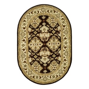 Safavieh Heritage 7'-6&quot x 9'-6&quot Wool Hand Tufted Rug in Espresso / Ivory