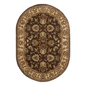 Safavieh Heritage 7'-6&quot x 9'-6&quot Wool and Cotton Hand Tufted Rug in Brown / Ivory