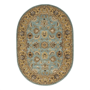 Safavieh Heritage 7'-6&quot x 9'-6&quot Wool Hand Tufted Rug in Blue / Gold