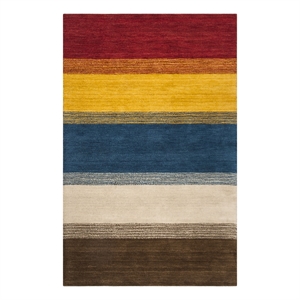 Safavieh Himalaya 4'-0&quot x 6'-0&quot Wool Hand Loomed Rug in Orange / Multi-Color