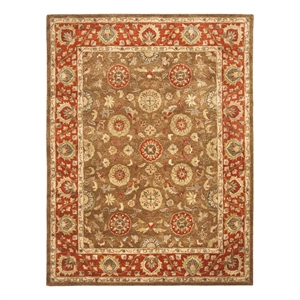 Safavieh Heritage 8'-3&quot x 11'-0&quot Wool Hand Tufted Rug in Beige / Rust