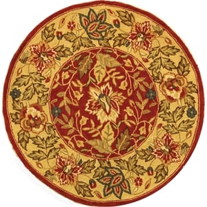 Safavieh Chelsea 3'-0&quot x 3'-0&quot Wool Hand Hooked Rug in Red / Ivory