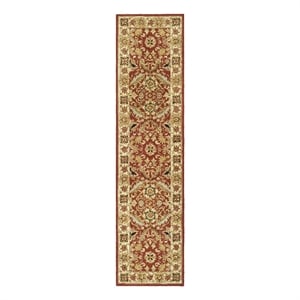 Safavieh Chelsea 2'-6&quot x 10'-0&quot Wool Hand Hooked Rug in Red / Ivory