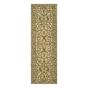 Safavieh Chelsea 2'-6&quot x 10'-0&quot Wool Hand Hooked Rug in Yellow / Green