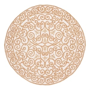 Safavieh Chelsea 5'-6&quot x 5'-6&quot Wool Hand Hooked Rug in Ivory / Gold