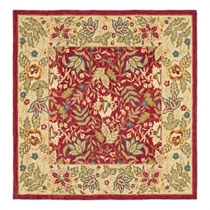 Safavieh Chelsea 6'-0&quot x 6'-0&quot Wool Hand Hooked Rug in Red / Ivory