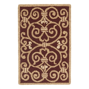 Safavieh Chelsea 1'-8&quot x 2'-6&quot Wool Hand Hooked Rug in Burgundy