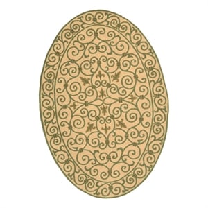 Safavieh Chelsea 4'-6&quot x 6'-6&quot Wool Hand Hooked Rug in Yellow / Green
