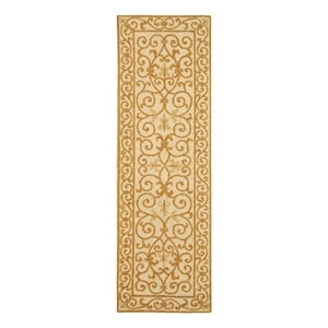 Safavieh Chelsea 2'-6&quot x 12'-0&quot Wool Hand Hooked Rug in Ivory / Gold