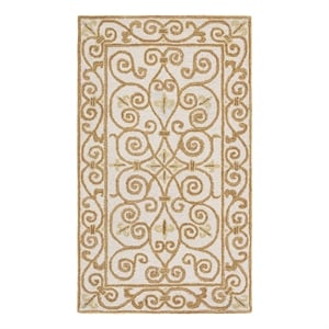 Safavieh Chelsea 2'-9&quot x 4'-9&quot Wool Hand Hooked Rug in Ivory / Gold