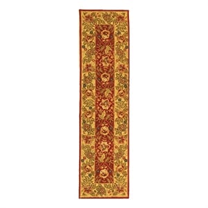 Safavieh Chelsea 2'-6&quot x 10'-0&quot Wool Hand Hooked Rug in Red / Ivory