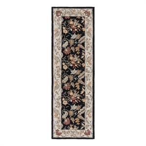 Safavieh Chelsea 2'-6&quot x 12'-0&quot Wool and Cotton Hand Hooked Rug in Black