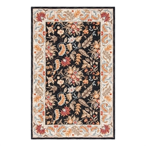 Safavieh Chelsea 2'-6&quot x 4'-0&quot Wool and Cotton Hand Hooked Rug in Black