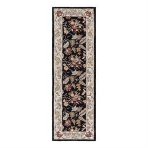 Safavieh Chelsea 2'-6&quot x 6'-0&quot Wool and Cotton Hand Hooked Rug in Black