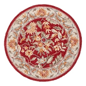 Safavieh Chelsea 4'-0&quot x 4'-0&quot Wool Hand Hooked Rug in Red