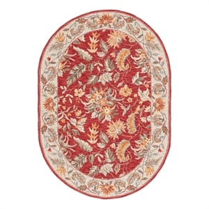 Safavieh Chelsea 7'-6&quot x 9'-6&quot Wool Hand Hooked Rug in Red
