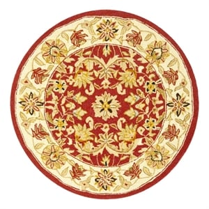 Safavieh Chelsea 3'-0&quot x 3'-0&quot Wool Hand Hooked Rug in Red / Ivory