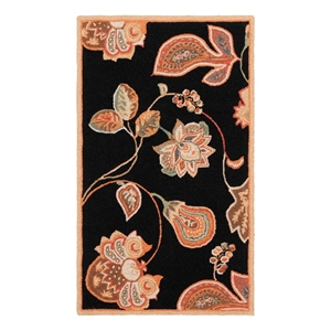 Safavieh Chelsea 2'-9&quot x 4'-9&quot Wool Hand Hooked Rug in Black / Orange