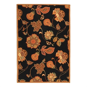 Safavieh Chelsea 8'-0&quot x 10'-0&quot Wool Hand Hooked Rug in Black / Orange
