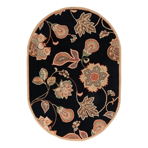 Safavieh Chelsea 7'-6&quot x 9'-6&quot Wool Hand Hooked Rug in Black / Orange