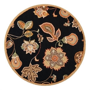Safavieh Chelsea 8'-0&quot x 8'-0&quot Wool Hand Hooked Rug in Black / Orange