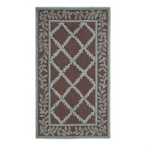 Safavieh Chelsea 2'-6&quot x 4'-0&quot Wool Hand Hooked Rug in Brown / Blue