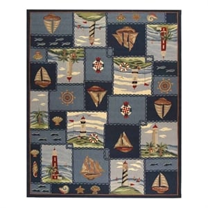 Safavieh Chelsea 9'-0&quot x 12'-0&quot Wool Hand Hooked Rug in Blue