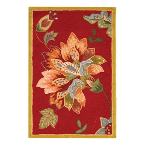 Safavieh Chelsea 1'-8&quot x 2'-6&quot Wool Hand Hooked Rug in Red