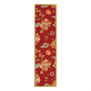 Safavieh Chelsea 2'-6&quot x 10'-0&quot Wool Hand Hooked Rug in Red