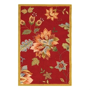 Safavieh Chelsea 2'-6&quot x 4'-0&quot Wool Hand Hooked Rug in Red