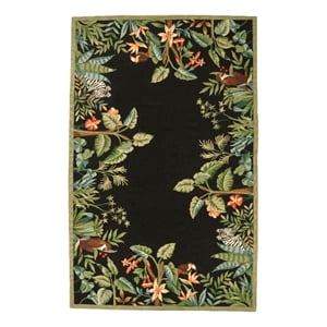 Safavieh Chelsea 9'-0&quot x 12'-0&quot Wool Hand Hooked Rug in Black / Green