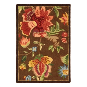 Safavieh Chelsea 1'-8&quot x 2'-6&quot Wool Hand Hooked Rug in Brown