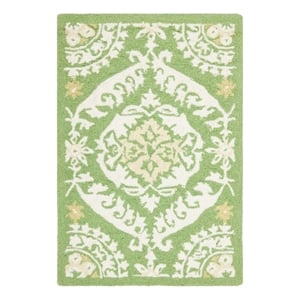 Safavieh Chelsea 1'-8&quot x 2'-6&quot Wool Hand Hooked Rug in Green / Beige