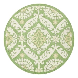 Safavieh Chelsea 4'-0&quot x 4'-0&quot Wool Hand Hooked Rug in Green / Beige