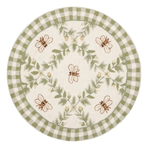 Safavieh Chelsea 3'-0&quot x 3'-0&quot Wool Hand Hooked Rug in Ivory / Green