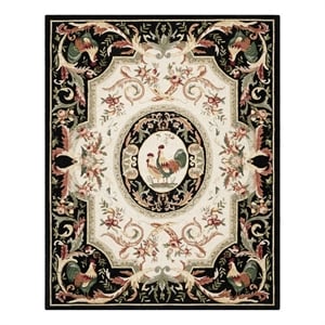Safavieh Chelsea 9'-0&quot x 12'-0&quot Wool Hand Hooked Rug in Ivory / Black