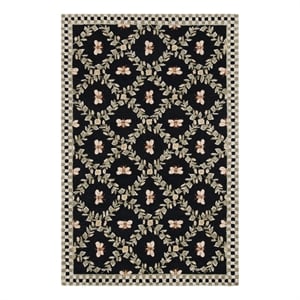 Safavieh Chelsea 8'-0&quot x 10'-0&quot Wool Hand Hooked Rug in Black