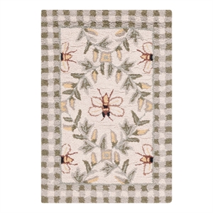 Safavieh Chelsea 1'-8&quot x 2'-6&quot Wool Hand Hooked Rug in Ivory / Green